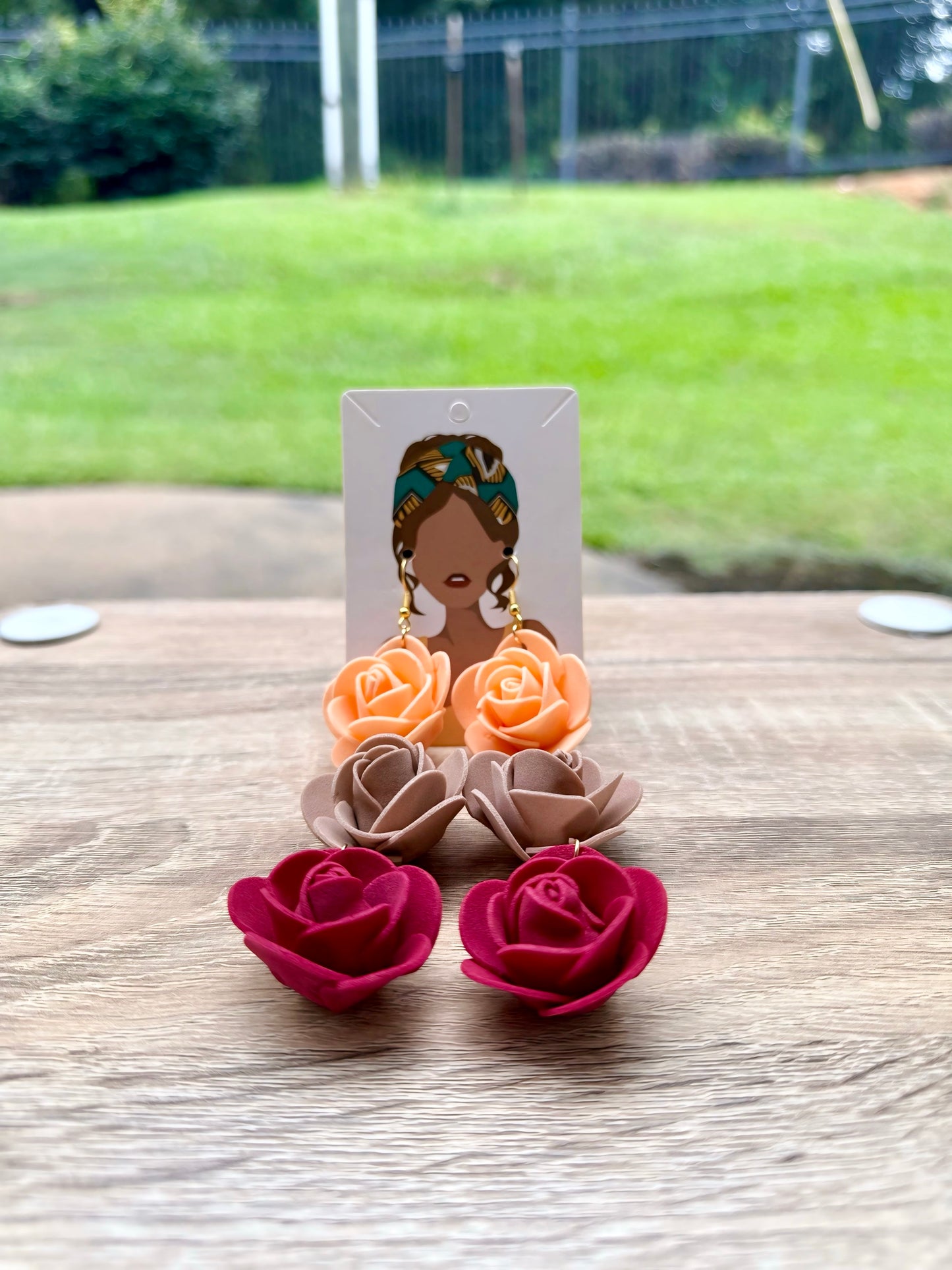 UNIQUE Foam Rose Earrings