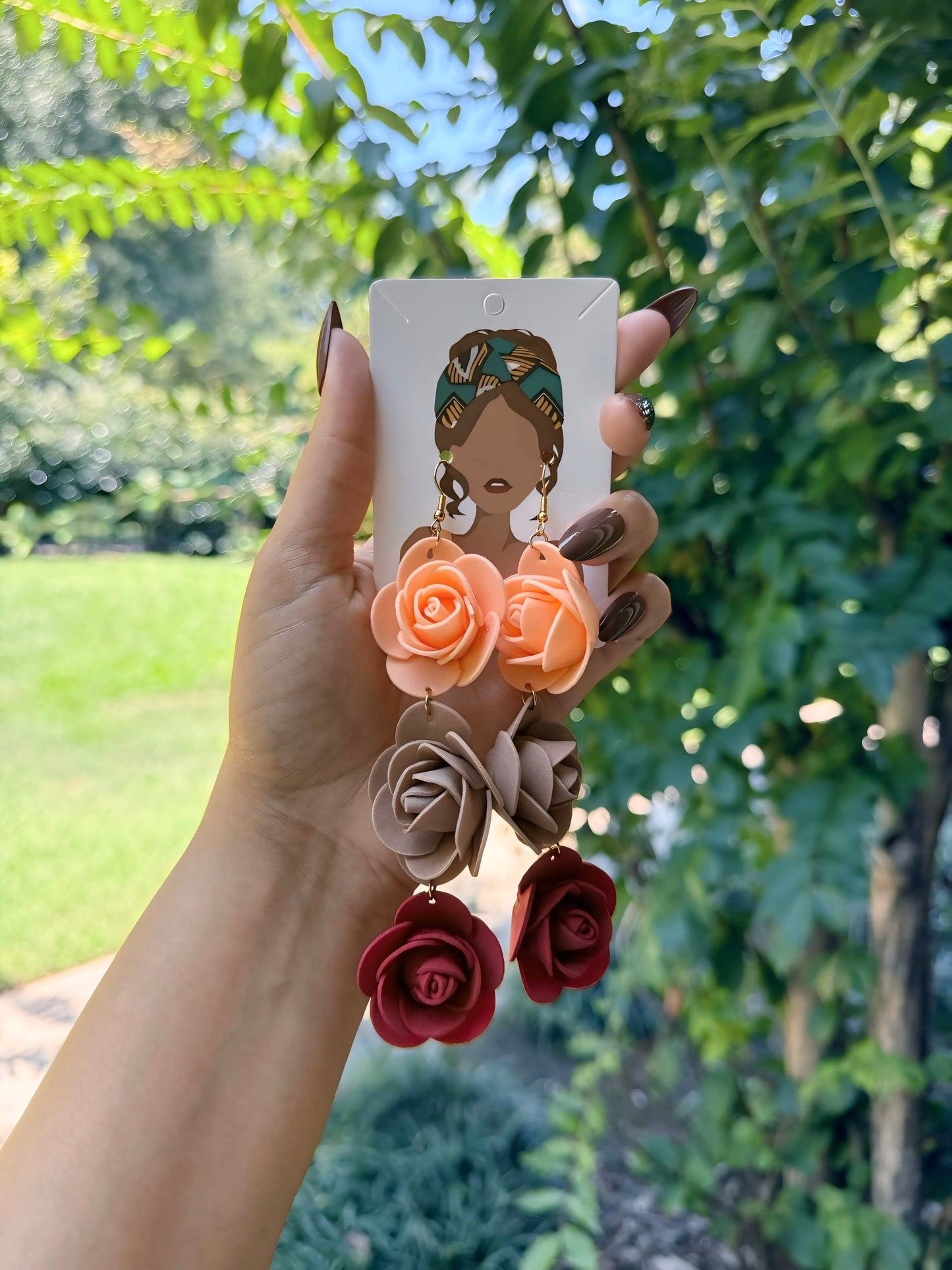 UNIQUE Foam Rose Earrings