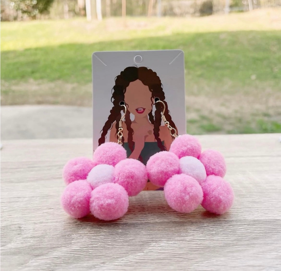 UNIQUE Pink Dolly Earrings