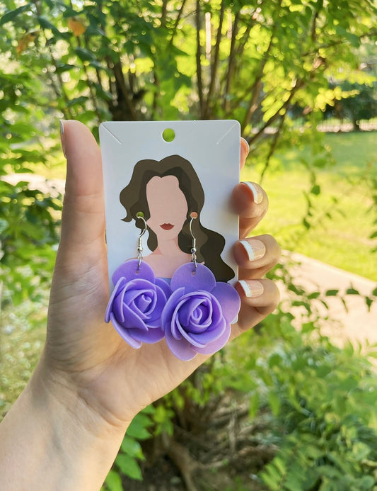 UNIQUE Foam Rose Earrings