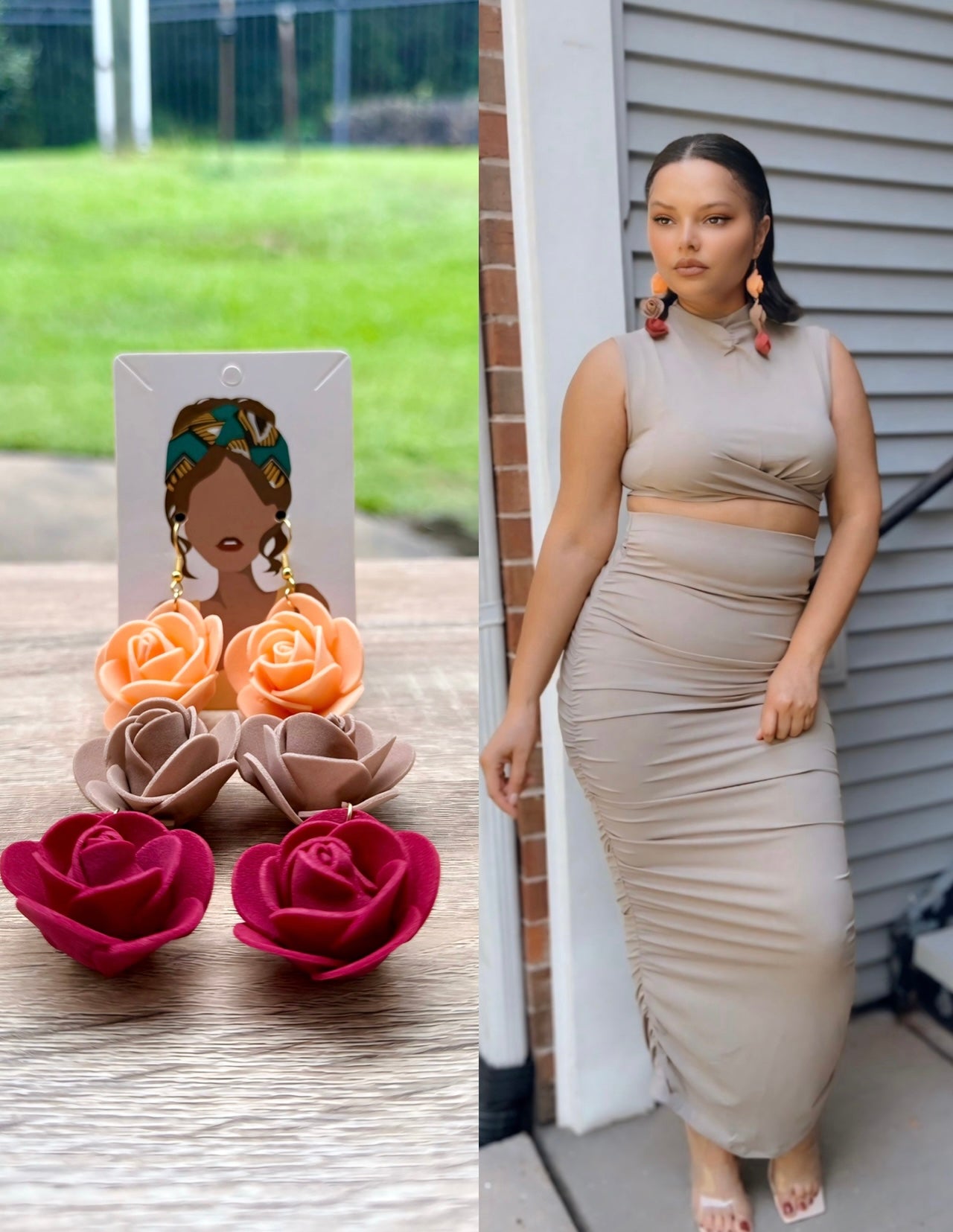 UNIQUE Foam Rose Earrings
