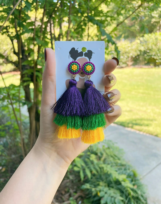 UNIQUE Mardi Gras Earrings