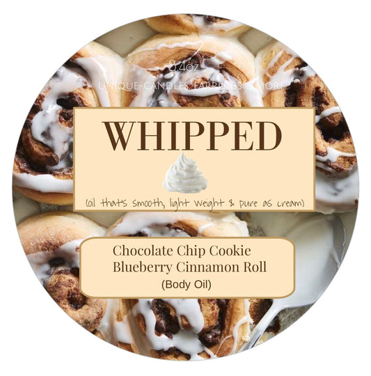 𝙉𝙚𝙬..!! UNIQUE WHIPPED (Body Oil) (Chocolate Chip Cookie Blueberry Cinnamon Roll)